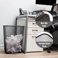 thumbnail image 4 of Mind Reader 10 Gallon Executive Waste Paper Bins, Solid Bottom, Non Slip Pads, Office and Home, Metal, Set of 2, Black, 4 of 7