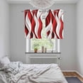 thumbnail image 5 of Red White Moire Kitchen Curtains Small Short 39 Inch Length, Modern Abstract Art Grommet Top Bedroom Living Room Curtains, Light Filtering Cafe Curtain Drapes 2 Panels Set 55''x39'', 5 of 9