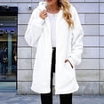thumbnail image 6 of Women'S Long Sleeve Hooded Cardigan with Zipper Loose Plush Cardigan Jacket Women'S Plush Jacket White XL, 6 of 7