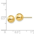 thumbnail image 4 of 14k Yellow Gold Hollow Polished 7mm Ball Post Earrings 7x7mm Ball Earring for Women - .4 Grams, 4 of 4