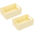 thumbnail image 1 of PATIKIL Mini Collapsible Basket, 2 Pcs 5.9 x 3.9 x 2.3 Inch Stackable Storage Crates Foldable Plastic Baskets Desk Organizing Container for Home Kitchen Office, Light Yellow, 1 of 5