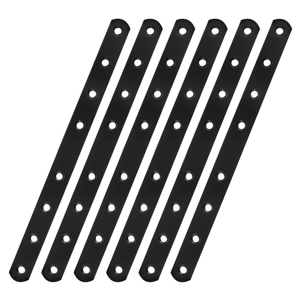 TABLETREANDS 6Ud Soportes Rectos Para Esquinas En Metal Negro Para Refuerzo Y Montaje Seguro De Estantes