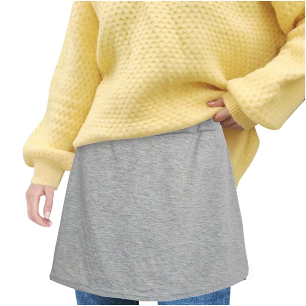 Gibobby faldas para mujer Falda de pedo Doblada en suéter con dobladillo(Gris, XL)