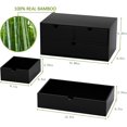 thumbnail image 3 of Wisuce Bamboo Desk Organizer - Mini Bamboo Desk Drawer Tabletop Cosmetic Storage Organization for Office or Home Black, 3 of 6