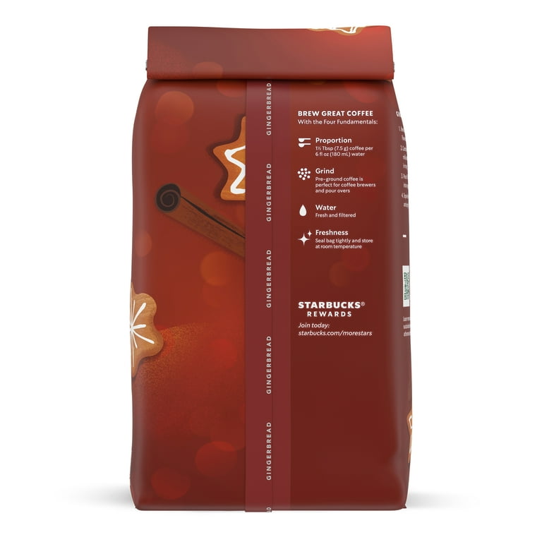 Starbucks Gingerbread Naturally Flavored Ground Coffee, 100% Arabica, 1 Bag  (17 Oz) 