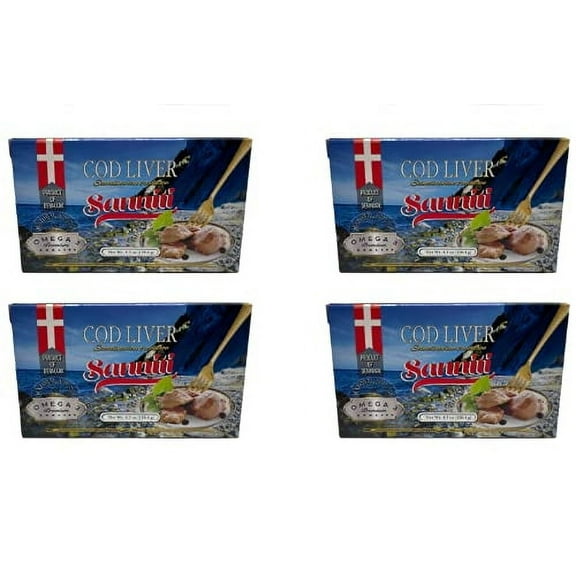 Sanniti Cod Liver, Scandinavian Edition Canned Fish, 4.3 oz /each (4 Pack)