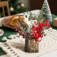thumbnail image 5 of 11 Inch Small Christmas Tree Artificial Mini Tabletop Christmas Tree with Pine Cones Red Berries Holiday Ornaments for Indoor Outdoor Home Room Party Winter Christmas Decorations Centerpiece, 5 of 8