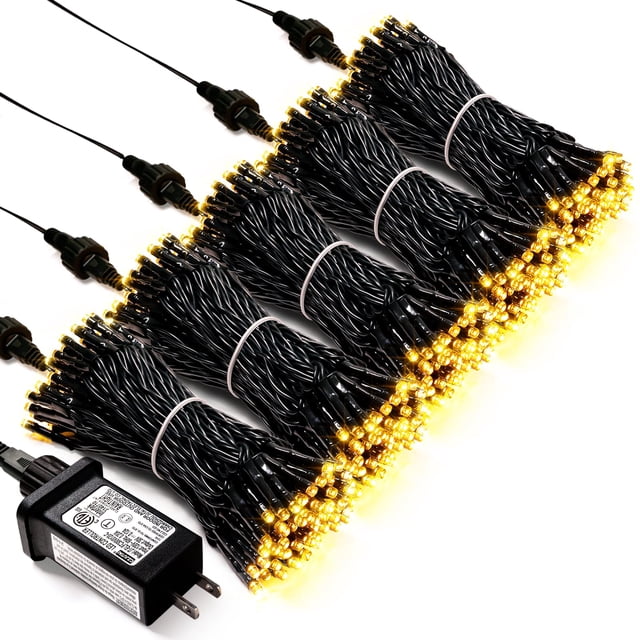 Luces navideñas JMEXSUSS 500 LED de color blanco cálido para interiores