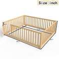 thumbnail image 4 of Bellemave Full Size Floor Bed with Door and Fence, Montessori Floor Bed Full, Wood Floor Bed with High Guardrails, Natural, 4 of 10