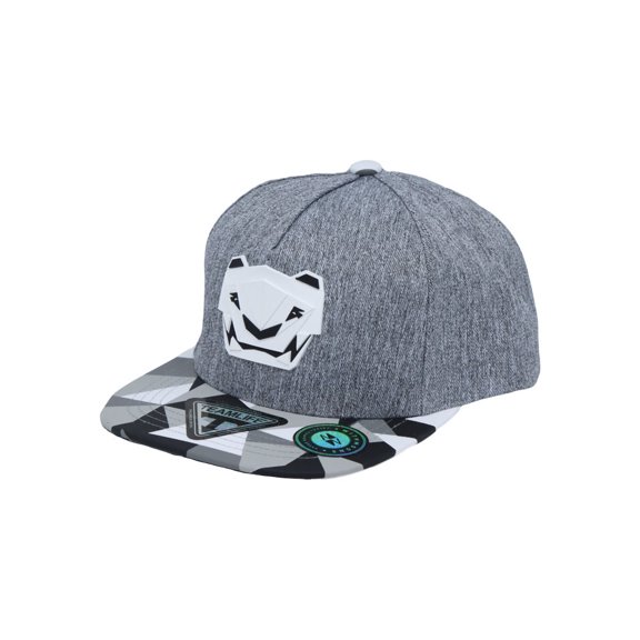 WITHMOONS Tiger Paper Fold Patch Geometry Pattern Cotton Snapback Hat Flat Brim Baseball Cap TR21483 (Grey)
