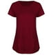 thumbnail image 4 of Pullover de Color Sólido de las Mujeres, Nuevo Botón de Manga Corta Cuello Redondo para el Uso Casual Y de Fiesta, Blusa Diaria Suave, Camiseta de Moda Callejera, 4 of 6