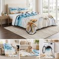 thumbnail image 6 of King Quilt Set 96''x106'', Summer Coastal Beach Lightweight Summer Bedspread Coverlet Set with 2 Pillow Shams, Ocean Wave Starfish Shell Breathable All Season Quilt Bedding for Bedroom/Guest Room, 6 of 9