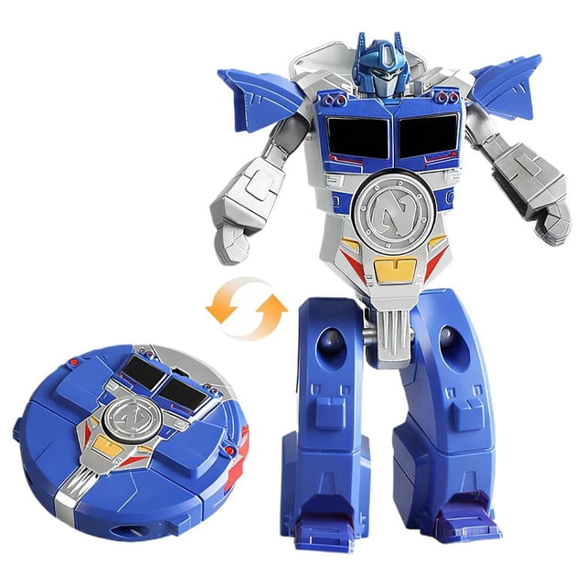 Transformable Fidget Spinner Robot Toy, ABS Plastic Stress Relief Sensory Toys for Kids & Adults, Dual-Form Design, Smooth Bearing, Blue Red Black, 2.76-Inch