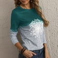 thumbnail image 4 of Women's Fall Long Sleeve Tunic Tops Crewneck Color Block Patchwork Shirts Print Casual Soft Comfy Blouses, 4 of 7