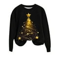 thumbnail image 3 of Uootdi Women's Christmas Round Neck Printed Loose Sweater Long-sleeved Top Gift, 3 of 4