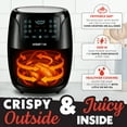 thumbnail image 3 of Gourmia 6 QT Air Fryer, 12 Presets, FryForce 360°, XL Capacity, 1500W, Black, 3 of 8