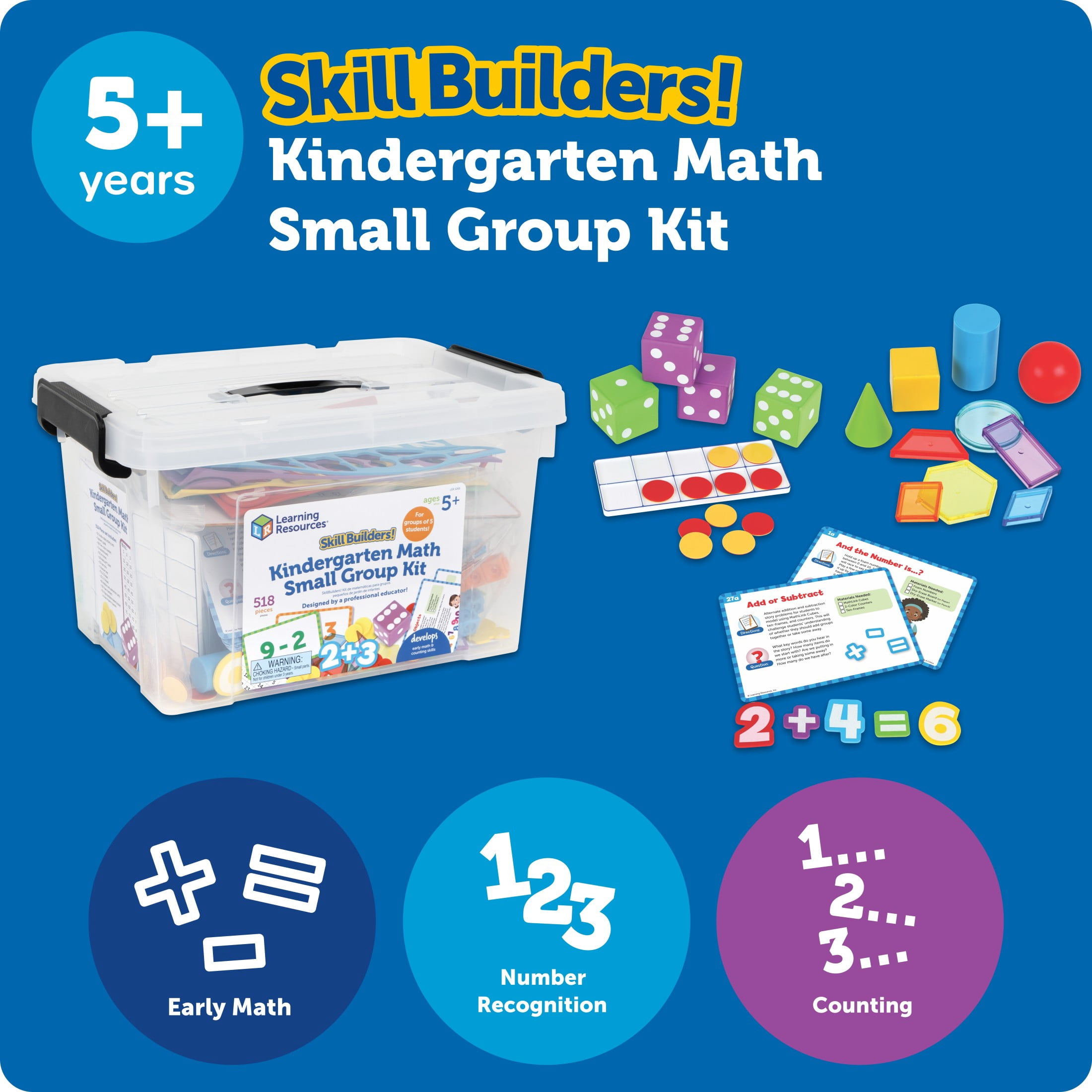 Learning Resources Skill Builders Kindergarten Math Small Group, School Supplies, Ages 5+