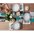 thumbnail image 3 of Geometric Aqua Green Abstract Linen Table Runner Kitchen Table ration Farmhouse Dining Table Cloth Wedding Party r, 3 of 7