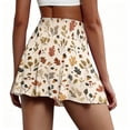 thumbnail image 6 of Domzest Women's Pleated Athletic Skirts High Waisted Tennis Skirt Bohemian Floral Print designs for Golf Running Workout Beige 5XL, 6 of 6
