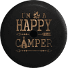 2018 2019 Wrangler JL Backup Camera Happy Camper Tent Camp Fire Arrows Vintage Wood Spare Tire Cover for Jeep RV 32 Inch