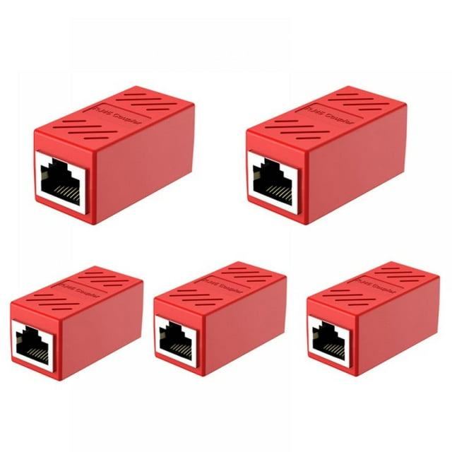 YOPTOP Connecteurs Ethernet Rj45 Coupleur Prolongateur de Câble Ethernet Femelle vers Femelle Coupleur de Réseau Adaptateur de Réseau Femelle (Lot de 5), Rouge