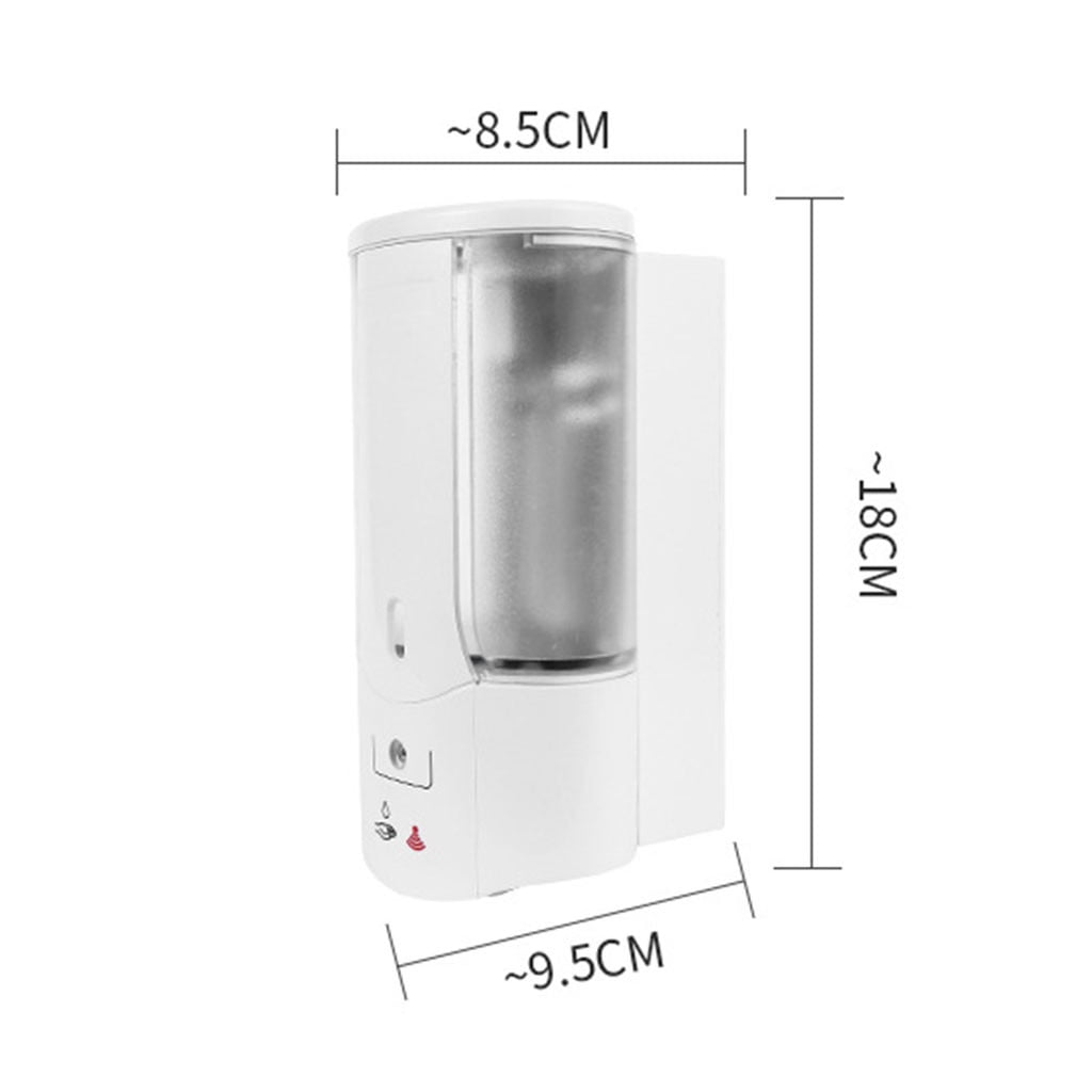 13.5 Fl.Oz Automatic Soap Dispenser, Wall Mount Touchless Sensor for Liquid & Gel, Battery Powered (4 AA, Not Included), for Home Kitchen Bathroom Sink, 3.7"X7.1"X3.3",White, By Preplabs