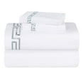 thumbnail image 3 of Superior Harrison Embroidered Cotton Bed Sheet Set, Queen, White/Silver, 3 of 11