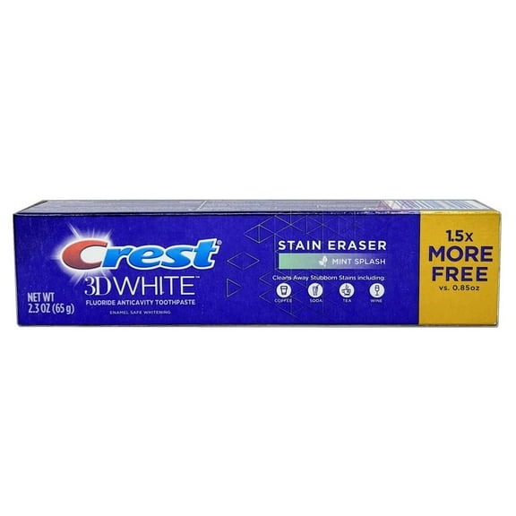 Crest 3D White Stain Eraser Toothpaste Mint Splash 2.3oz / 65g