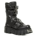 thumbnail image 2 of New Rock Boots M-422-S1 Unisex Metallic Black Leather Platform Gothic Boots 46, 2 of 6