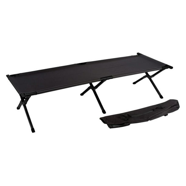 Trademark Innovations Black Aluminum Camping Bed, Portable Cot
