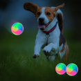 thumbnail image 3 of FineInno 2 Pack Light Up Dog Balls Glitter Bouncy Balls Glow in the Dark Juguetes interactivos para mascotas para cachorros, gatos, perros Ormromra WMXL-124-4, 3 of 6