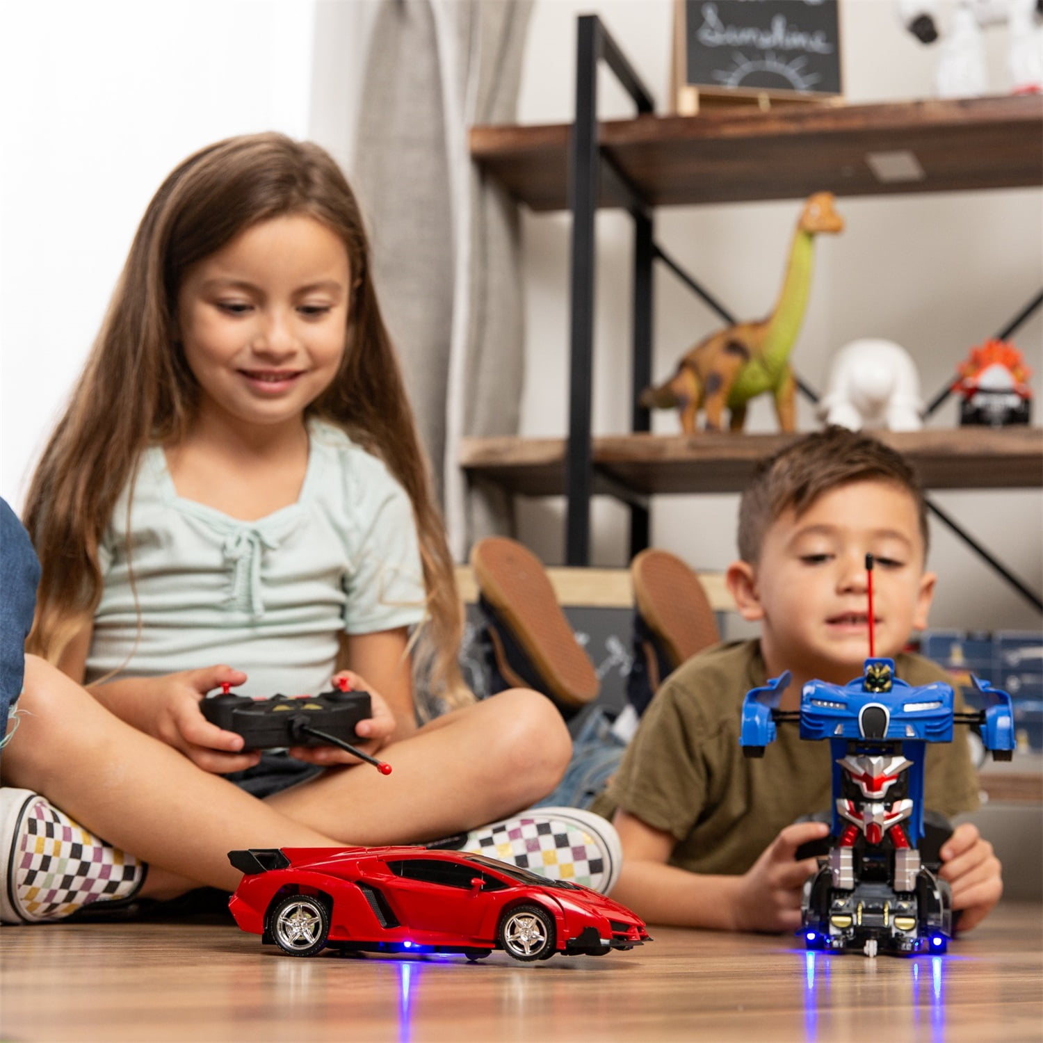 CIPACHO RC Stunt Car Romote Control Truck, 1/18 Scale Transforming Sports Car Toys w/ 1 Button Transformation for Kids, Red CIPACHO RC Stunt Car Romote Control Truck, 1/18 Scale Transforming Sports Car Toys w/ 1 Button Transformation for Kids, Red