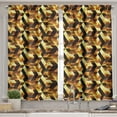 thumbnail image 2 of Ambesonne Abstract Valance & Curtain, Graphic Cubes Blocks, 55"x36", Black Yellow Brown, 2 of 6