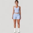 thumbnail image 2 of Women's V-Neck Cropped Tank Top with Racer-Inspired Straps and Smooth Contour Fit for Activewear - Medium, Light Blue, 2 of 7