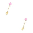 thumbnail image 2 of Transemion 1/2/3/5 Cartoon Adorable Restaurant Hotel Tableware Portable Washable Stainless Steel Stirring Mixing Dinnerware Cake Flatware Candy Fork Pink 2PCS, 2 of 6