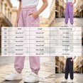 thumbnail image 3 of NOLDARES Girls Cargo Pants Wide Leg Streetwear Kids Pants with Pockets Trendy Jogger Trousers(Black,13-14 Y), 3 of 4
