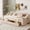 Beige, variant on Imerelez Twin Size Upholstered Daybed with Storage Armrests and USB Port, Beige