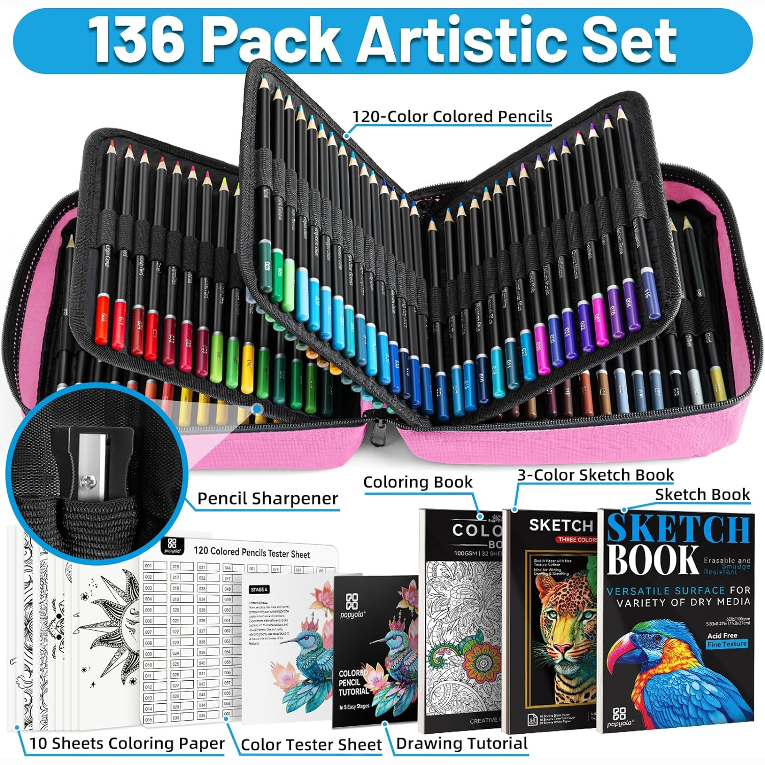 Vigorfun 120-Color Pencil Set with Portable Case photo 3