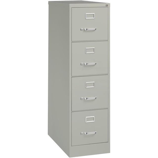 Pemberly Row 4 Drawer 26.5 Deep Letter File Cabinet in Light Gray, Fully Assembled