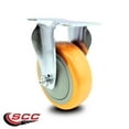 thumbnail image 2 of 4 Inch Yellow Polyurethane Wheel Rigid Top Plate Caster Service Caster Brand, 2 of 2