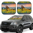thumbnail image 2 of Bingfone Horse Sunflowers Windshield Sun Shade 2-Piece Foldable Car Front Window Sunshade for Most Sedans SUV Truck-Large, 2 of 7