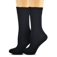thumbnail image 4 of Sierra Socks Classic Cable Knit Acrylic Knee High Socks, Pack of 2, for Female, Black, for Women, 4 of 7