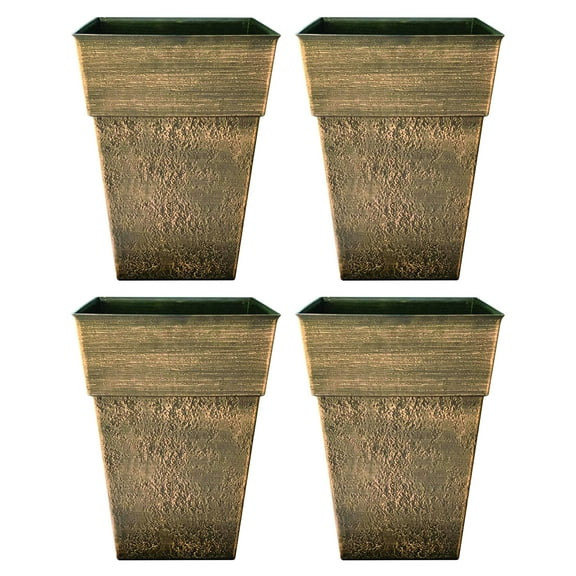 The HC Companies Avino 13 Inch Square Planter Pot (4 Pack)