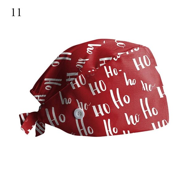 Nuevas gorras navideñas con estampado de Papá Noel, gorro para el cuidado de mascotas, gorro para trabajo de agencia, gorros de trabajo de belleza, gorro de enfermería de laboratorio