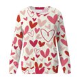 thumbnail image 2 of Gibobby Temperamento Pullover Top Sudaderas del día de San Valentín para mujer, sudadera con estampado de letras y corazón de amor, jerséis gráficos holgados con cuello redond(Blanco, L), 2 of 4