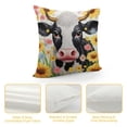 thumbnail image 4 of Shangniulu Cute Cow Pillow Cover Sunflower Daisy Cherry Blossom Flower Square Throw Pillow Cover for Teens Adult Bedroom Decor Black White Farmhouse Animal Decorative Cushion Cover, 4 of 5