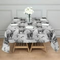 thumbnail image 3 of Gray Highland Cow Hummingbird Pattern Square Tablecloth,Waterproof Square Table Cover,Wipeable Spillproof Washable Table Cover for Home Kitchen Party Decor 52"x52"(132x132cm), 3 of 6