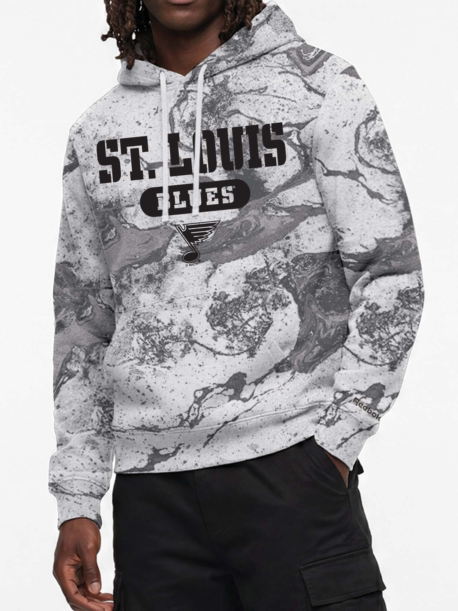 St. Louis Blues Reebok Mens All Over Print Hooded Sweatshirt