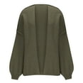 thumbnail image 6 of Homenesgenics Cardigan Sweater Women Knitted Solid Color Open Front Jacket Plus Size Jacket with Pocket Green M, 6 of 6