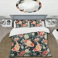 thumbnail image 2 of Designart "Nishikigoi Koi In Watercolor III" Pink Japanese Bedding Covert Set - Oriental Bed Set With 1 Sham, 2 of 5